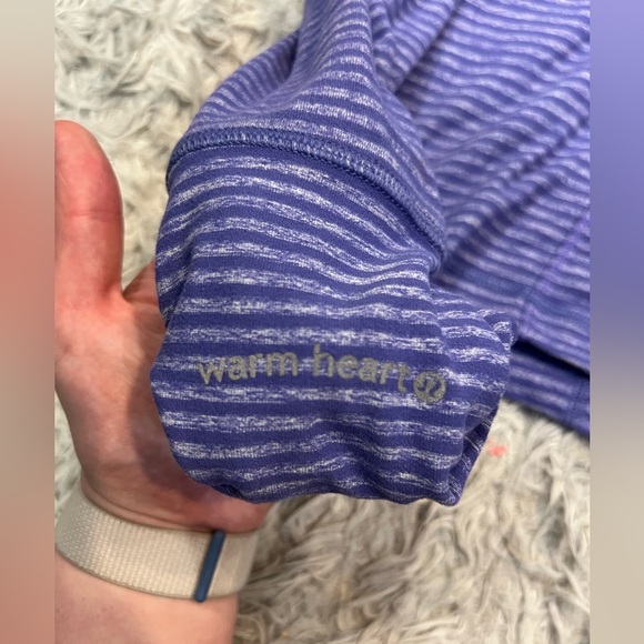 Lululemon Run Your Heart Out Pullover Size 10 Persian Purple Heathered Stripe - Picture 6 of 16